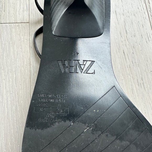 Zara Lace up Kitten Heel Sandals Black Size 41 / 10 - Picture 5 of 9